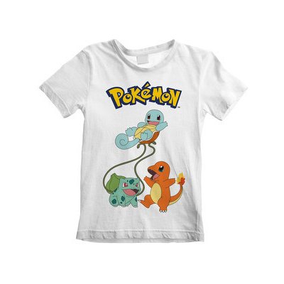 Detské tričko Pokémon: Original Trio (5-6 rokov) biela bavlna