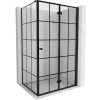 Mexen Mist-F T, 1-krídlový skladací sprchový kút pravý 85 x 80 cm, číre sklo-čierna mriežka, 8A6T-085-080-70-77-P