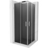 Mexen Rio, štvorcový sprchovací kút s posuvnými dverami 80(dvere) x 80(dvere) x 190 cm, 6mm šedé sklo, chrómový profil, 860-080-080-01-40