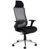 Kancelárska stolička Rocada 933-4, čierna, látkové sedadlo, sieťované operadlo, nastaviteľné podrúčky, opierka hlavy, bedrová opierka