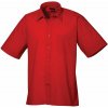 PREMIER PR 202 / Pánska popelínová košeľa s krátkym rukávom - red 44,5