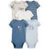 CARTER'S Body krátky rukáv Blue Panda/Airplane chlapec 5ks 12m/ veľ. 80