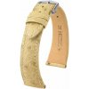Kožený remienok Hirsch Massai Ostrich L 04362090-2, béžový, pštrosia koža, dĺžka L, Quick Release