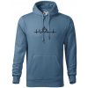 EKG hrnček kávy - Mikina pánska Cape s kapucňou - 5XL ( Denim )