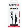 Swissten 74501101 Kevlar 4 in 1 3A, 1,5m, černý