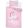 Detexpol obliečky do postieľky Jednorožec ružová 100 x 135 cm 40 x 60 cm