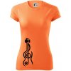 Husľový kľúč gitara - Dámske Fantasy športové (dresovina) - XL ( Neon mandarine )