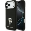 Karl Lagerfeld Liquid Silicone Metal Ikonik zadný kryt pre iPhone 17 Pro Max Black