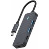 Rapoo UCH-4003 USB-C USB-A rozbočovač, hliník, 5 Gb/s, 7,5 W