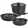 Súprava hrncov Klausberg hliníková čierna mramorovaná 5 ks s nepriľnavým povrchom