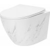 Rea Carlos Nature Marble, závesná WC misa Rimless 495x370x355 mm, imitácia kameňa, REA-C6606