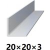 Oceľová tyč tvaru L 20x20x3 (L-profil), bez povrchovej úpravy 3 m (J-L20x20x3-3)