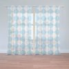 Sablio Záclony Bielo-modré kosoštvorce: 2ks 150x250cm