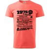 1976 v kocke - Klasické pánske tričko vyššej gramáže - L ( Korálová )