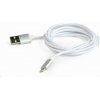 GEMBIRD CABLEXPERT USB 2.0 Nabíjací a synchronizačný kábel Lightning (IP5 a vyšší), opletený, 1,8 m, strieborný, lesklý CCB-mUSB2B-AMLM-6-S Gembird
