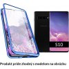 Luxria Double Glass Magnetic - Modré presklené magnetické púzdro pre Samsung Samsung: Galaxy S10