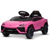 Beneo Elektrické autíčko Lamborghini Lanzador 12V s pohonom zadných kolies a licenciou (Jednomiestne), ružové, Lítiová batéria, LED svetlá, široké sedadlo, 2,4 GHz diaľkový ovládač, MP3 prehrávač so v