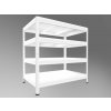Kovový regál do garáže Biedrax 45 x 120 x 120 cm, biely - 4 police biele lamino 12mm