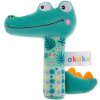 Akuku detská pískacia plyšová hračka s hrkálkou Krokodíl zelená