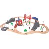 TookyToy Drevená vláčiková dráha - hasiči