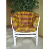 Ratanové kreslo BAHAMA - biely ratan - XL poduška 34074 - M2