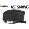 Přepravní box na tažné zařízení TowBox V5 Swing S, černý, výklopný