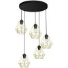 Luminex | Luster na lanku BERGEN 5xE27/60W/230V čierna/zlatá | LU0618
