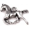 Prívesok kovový kôň 15x18 mm - 5 ks - platina - 1 platina s patinou