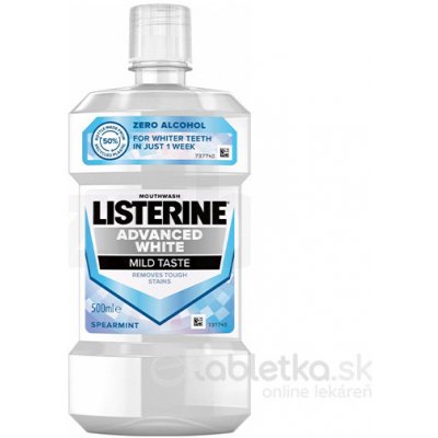 Listerine Advanced White Mild Taste ústna voda s bieliacim účinkom 500 ml