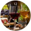 Sklenené hodiny okrúhle Poháre na víno fi 30 cm