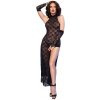 Chilirose - cr 4853 black lace dress with gloves