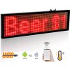 Textové led reklamné panely s WIFI - červený 34cm x 9,6cm