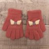 Bow detské zateplené ružové rukavice