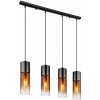 GLOBO 21000-4HG ANNIKA závesné svietidlo 4xE27 čierna, priehľadná medená