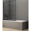 New Trendy New Soleo Black vaňová zástena 100 cm dvojdielny čierna matné/vzorované sklo P-0049