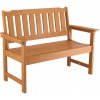 Parková lavička 128CM pre 2-3 osoby, pohodlné sedenie s operadlom, farba dreva