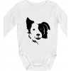 Border kólia obrys hlavy - Body dojčenské s dlhým rukávom - Dlhý r. do 3 mes ( Biela )