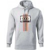 Retro kazeta - pruhy - Mikina pánska Cape s kapucňou - XL ( Svetlosivý melír )