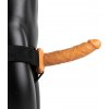 RealRock Hollow Strap-On 20,5 cm - Vibrujúci pás s reguláciou