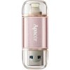 Apacer USB flash disk OTG, USB 3.0, 64GB, AH190, ružový, AP64GAH190H-1, USB A / Lightning, s krytkou