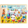 DJECO Drevené puzzle Letisko 35 dielikov