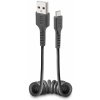 SBS - Kábel USB/Micro-USB, špirálový, 0.5 m, čierna TECABLEMICROSK