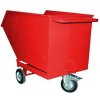 Pojazdný výklopný kontajner, objem 600 l, červený