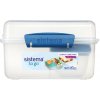 Sistema To Go Lunch Cube Max Trojkomorová krabička s kelímkom 2 l modrá