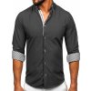 Grafitová pánska košeľa s dlhými rukávmi Bolf 3762