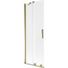 MEXEN/S - Velar dvojkrídlová posuvná vaňová zástena 75 x 150, dekor, zlatá 896-075-000-31-50