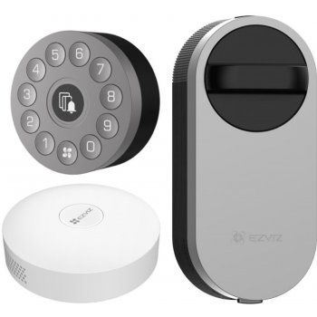 EZVIZ chytrý dveřní zámek + klávesnice + HUB (A3)/ Bluetooth 3.0/ černo-šedý