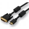 Kabel DVI (18+1) M- HDMI M, 2m, pozlatené konektory, čierna, Logo 28817