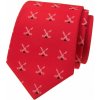 Červená kravata s motívom hokej