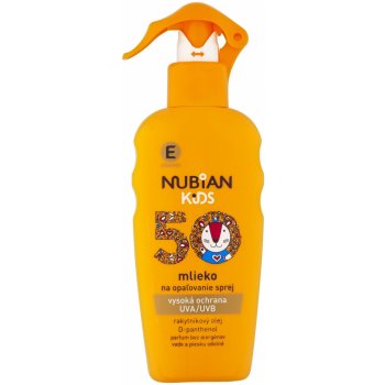 Nubian Kids mlieko na opaľovanie spray SPF50 200 ml